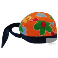 Handmade virágos sapka megkötős 0-3 hó /42