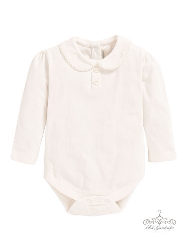 Jojo Maman Bébé Plain Peter Pan krém body 62-es