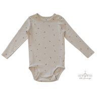H&M drapp bordázott body 92-es
